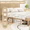 Wood Platform Bed Frame Solid Rubber Wood Rattan Headboard Platform Bed No Box Spring Required Heavy Duty Slat Support Bedroom Furniture